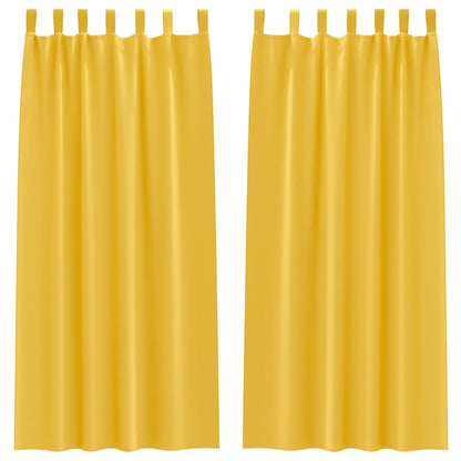 Cortinas opacas com cortinas Amarelo Mostarda Poliéster