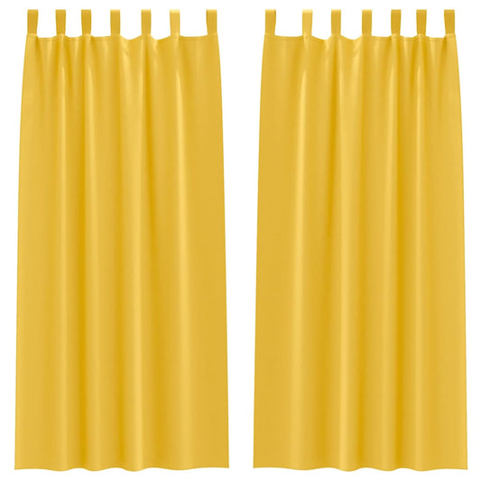 Cortinas opacas com cortinas Amarelo Mostarda Poliéster