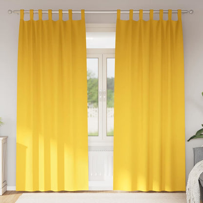 Cortinas opacas com cortinas Amarelo Mostarda Poliéster