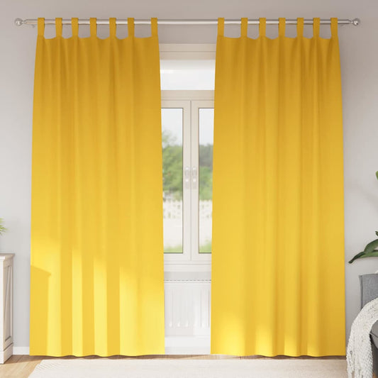 Cortinas opacas com cortinas Amarelo Mostarda Poliéster