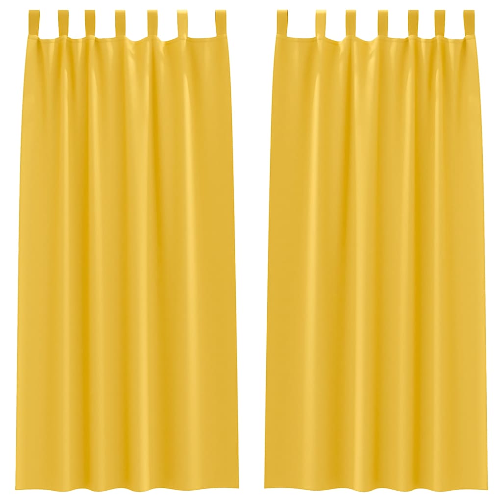 Cortinas opacas com cortinas Amarelo Mostarda Poliéster