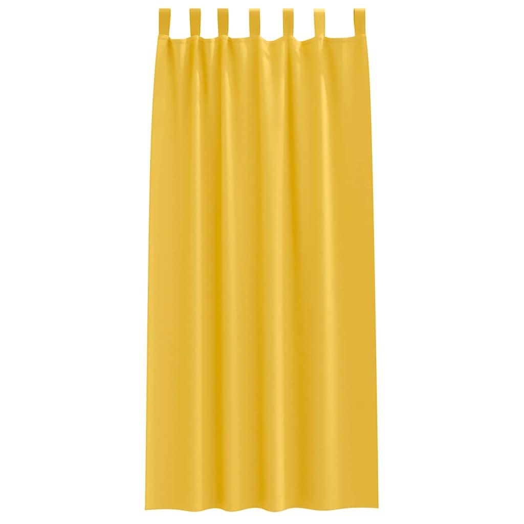 Cortinas opacas com cortinas Amarelo Mostarda Poliéster