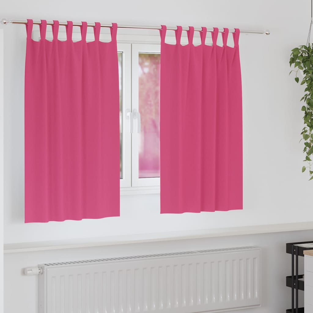 Cortinas opacas com cortinas Bright Pink Poliéster