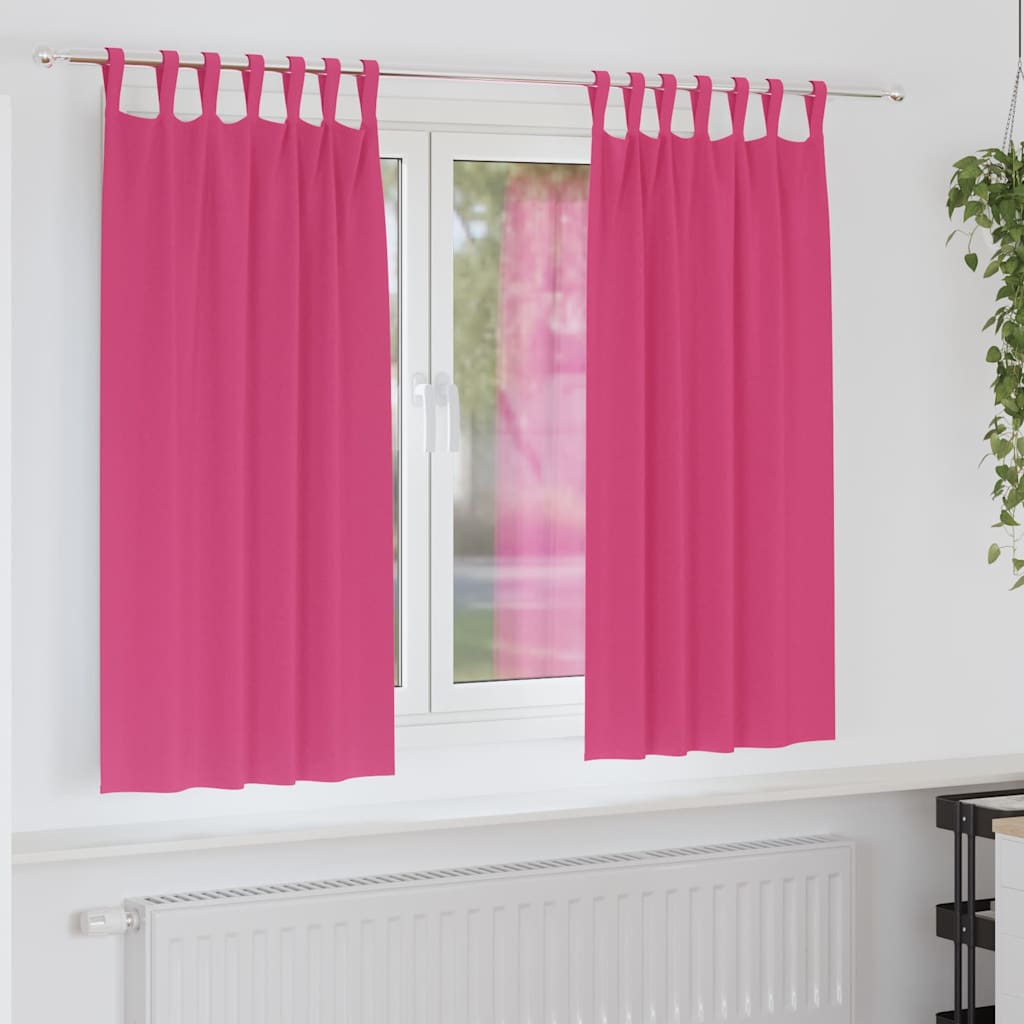 Cortinas opacas com cortinas Rosa Brilhante Poliéster