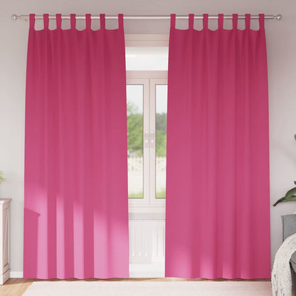 Cortinas opacas com cortinas Rosa Brilhante Poliéster