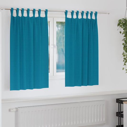 Cortinas opacas com cortinas Turquesa Poliéster