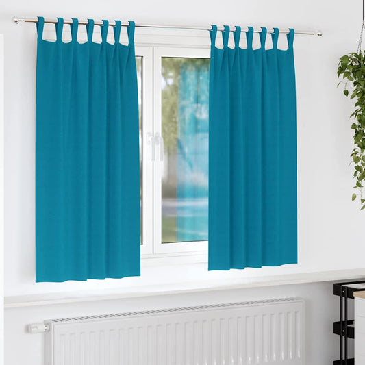 Cortinas opacas com cortinas Turquesa Poliéster