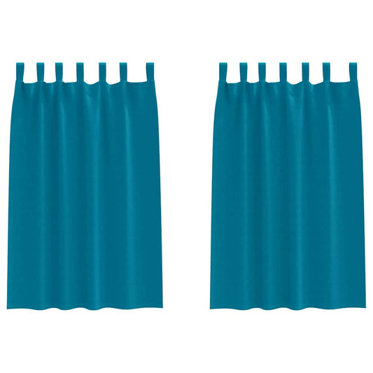 Cortinas opacas com cortinas Turquesa Poliéster