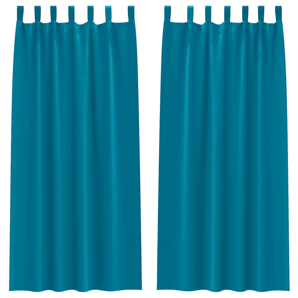 Cortinas opacas com cortinas Turquesa Poliéster