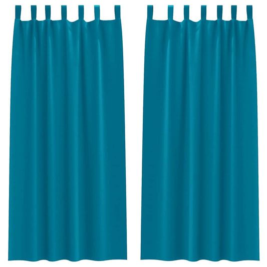 Cortinas opacas com cortinas Turquesa Poliéster