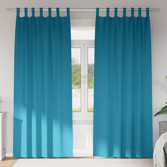 Cortinas opacas com cortinas Turquesa Poliéster