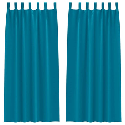 Cortinas opacas com cortinas Turquesa Poliéster