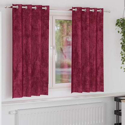 Cortina com cortinas 2 pcs Vinho Vermelho 175 x 140 cm Veludo