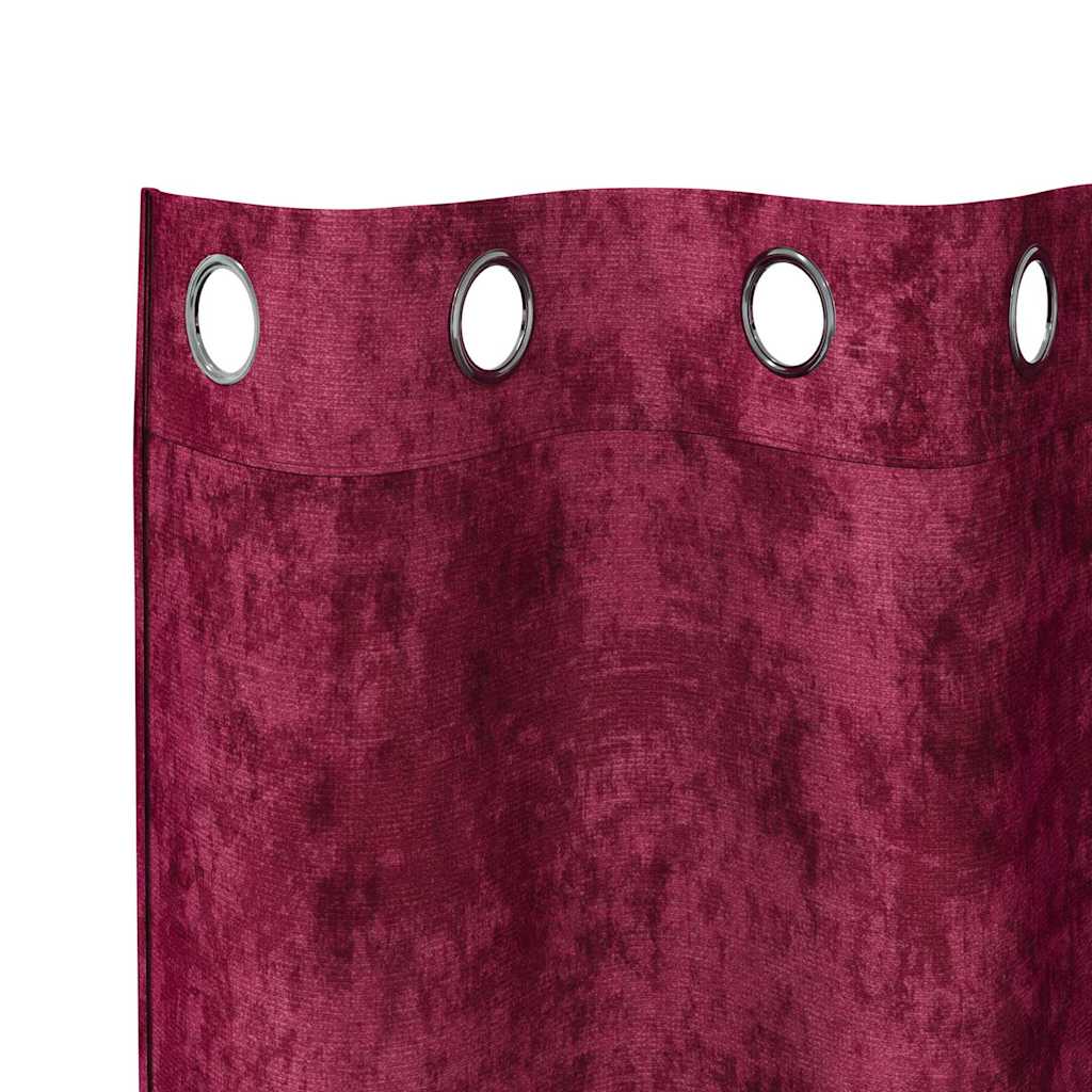 Cortina com cortinas 2 pcs vermelho tinto 225 x 140 cm Veludo