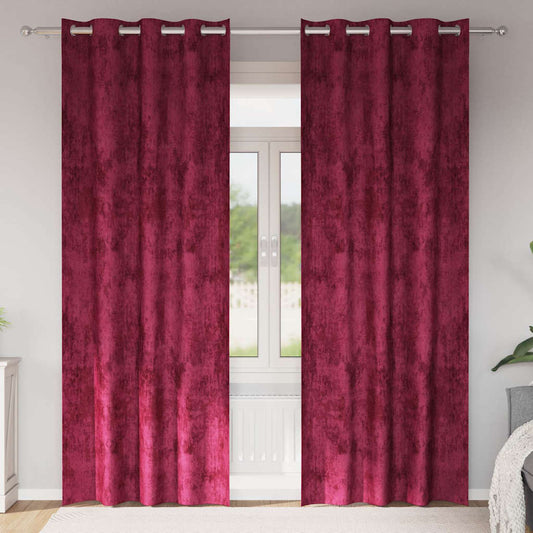Cortina com cortinas 2 pcs vermelho tinto 245 x 140 cm Veludo