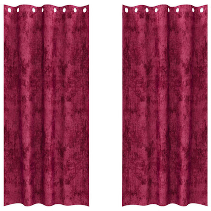 Cortina com cortinas 2 pcs vermelho tinto 245 x 140 cm Veludo