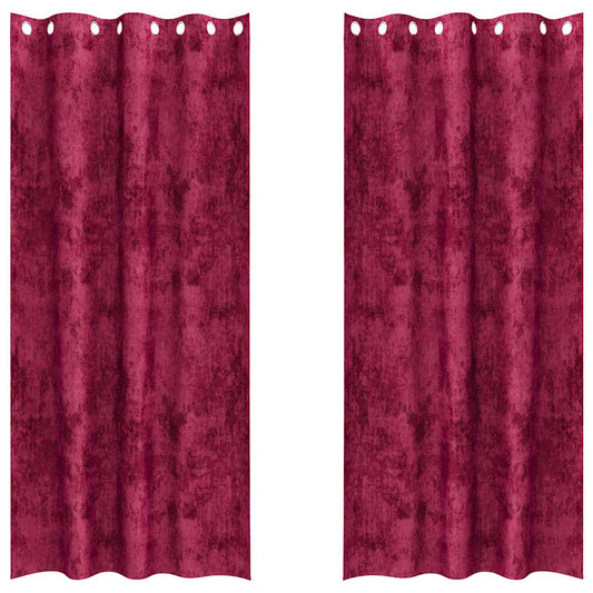 Cortina com cortinas 2 pcs vermelho tinto 245 x 140 cm Veludo