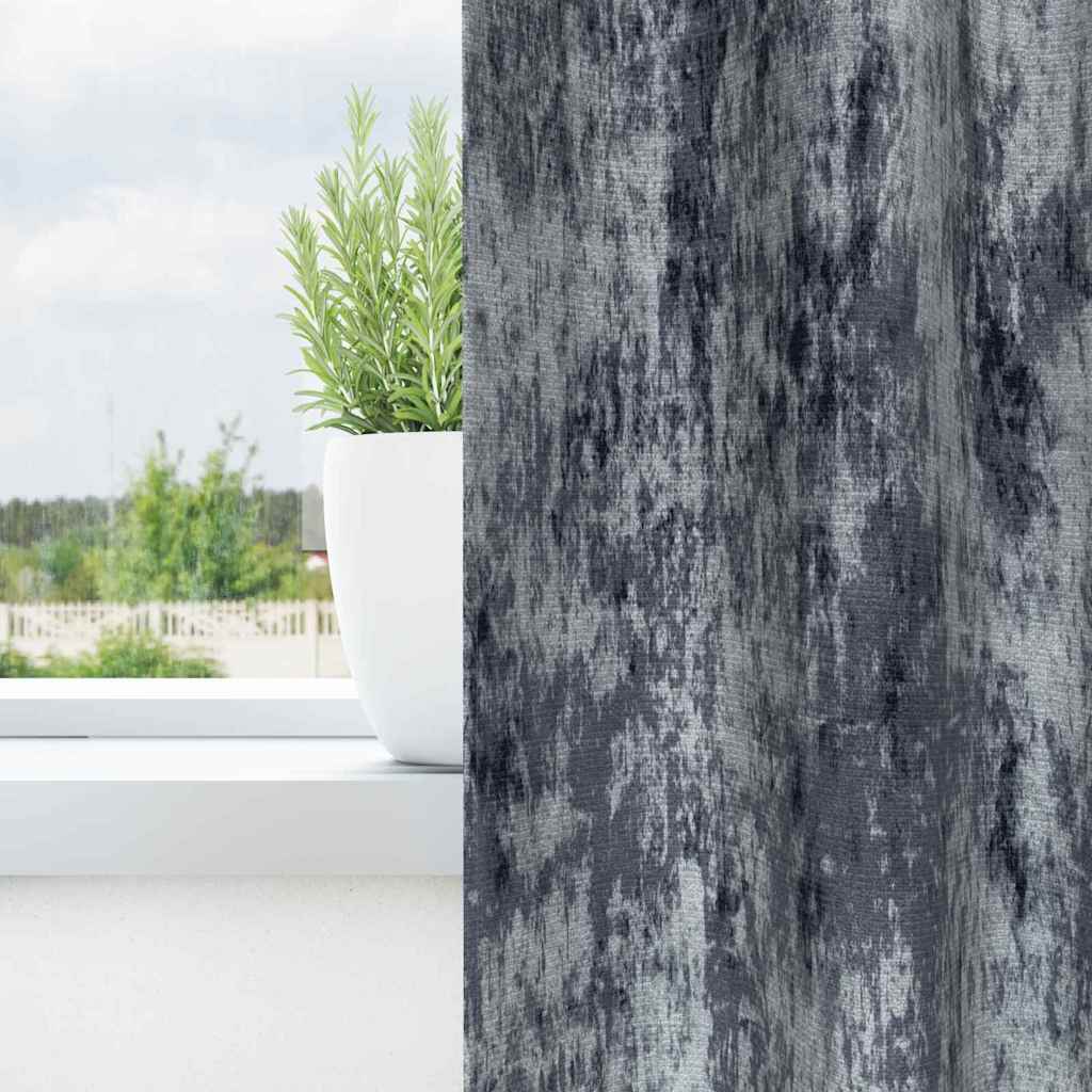 Cortina com cortinas 2 pcs Cinza Prata 175 x 140 cm Veludo