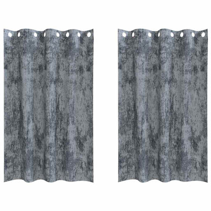 Cortina com cortinas 2 pcs Cinza Prata 175 x 140 cm Veludo