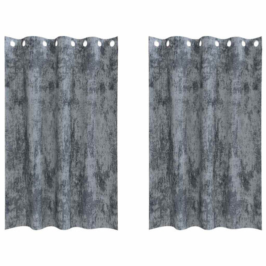 Cortina com cortinas 2 pcs Cinza Prata 175 x 140 cm Veludo