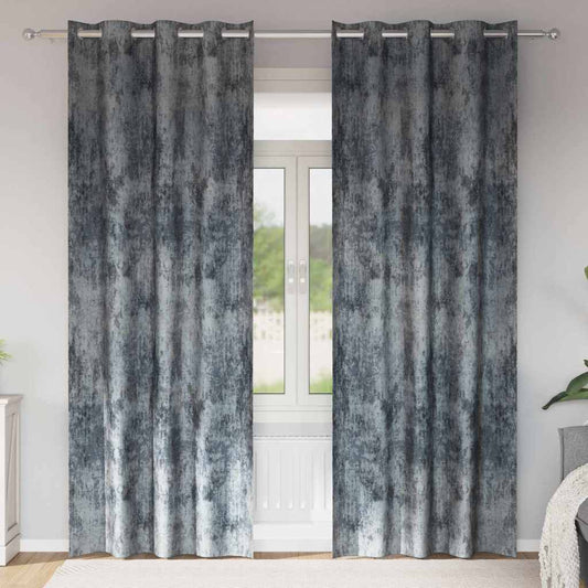 Cortina com cortinas 2 pcs Cinza Prateado 225 x 140 cm Veludo