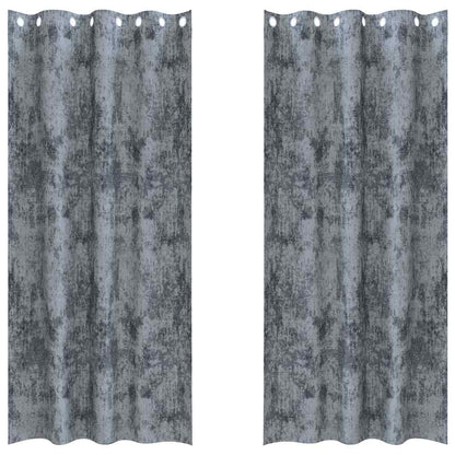 Cortina com cortinas 2 pcs Cinza Prateado 260 x 140 cm Veludo