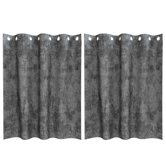 Cortina com cortinas 2 pcs Cinzeto 140 x 140 cm Veludo