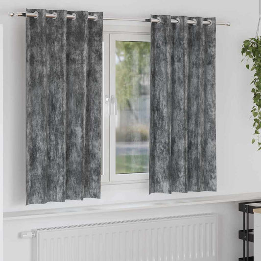 Cortina com cortinas 2 pcs Cinzeto 175 x 140 cm Veludo