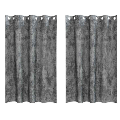 Cortina com cortinas 2 pcs Cinzeto 175 x 140 cm Veludo