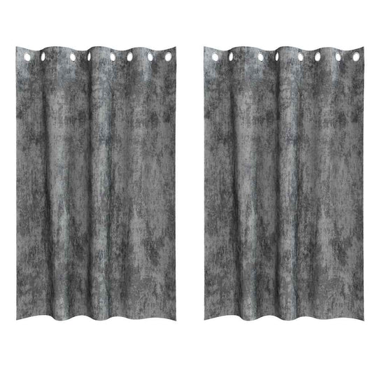 Cortina com cortinas 2 pcs Cinzeto 175 x 140 cm Veludo