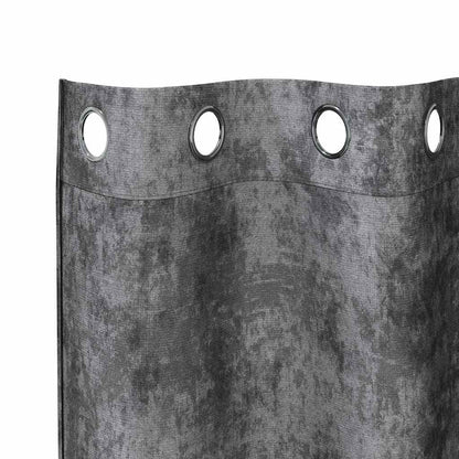 Cortina com cortinas 2 pcs Cinzeto 260 x 140 cm Veludo