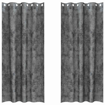Cortina com cortinas 2 pcs Cinzeto 260 x 140 cm Veludo