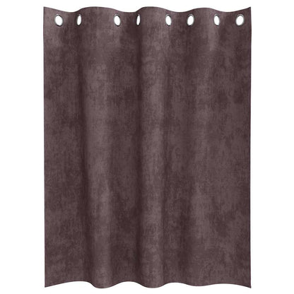 Cortina com cortinas 2 pcs Castanho 140 x 140 cm Veludo