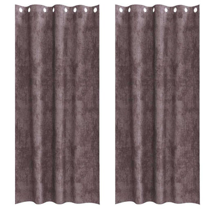 Cortina com cortinas 2 pcs Castanho 260 x 140 cm Veludo