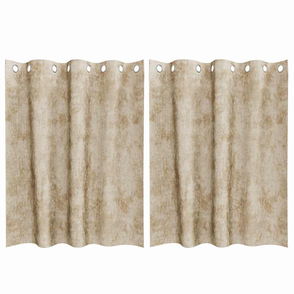 Cortina com cortinas 2 pcs Creme 140 x 140 cm Veludo
