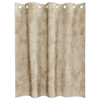 Cortina com cortinas 2 pcs Creme 140 x 140 cm Veludo