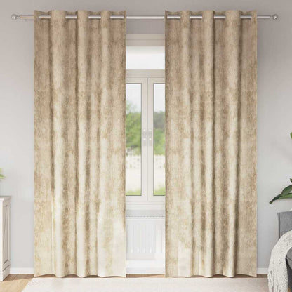 Cortina com cortinas 2 pcs Creme 225 x 140 cm Veludo