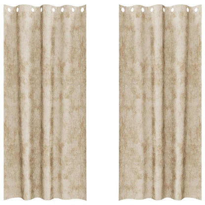 Cortina com cortinas 2 pcs Creme 260 x 140 cm Veludo