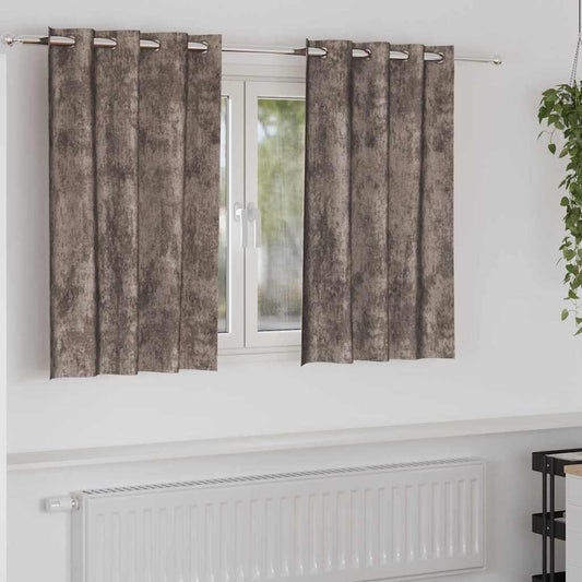 Cortina com cortinas 2 pcs Cappuccino 140 x 140 cm Veludo
