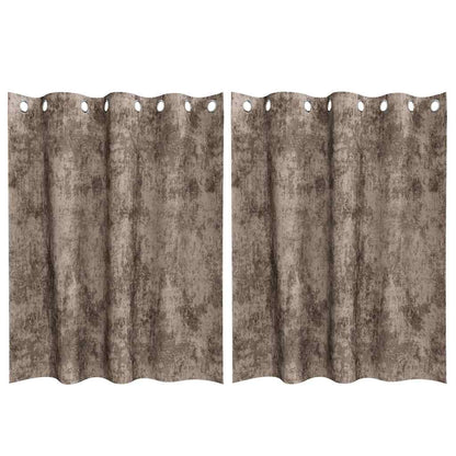 Cortina com cortinas 2 pcs Cappuccino 140 x 140 cm Veludo