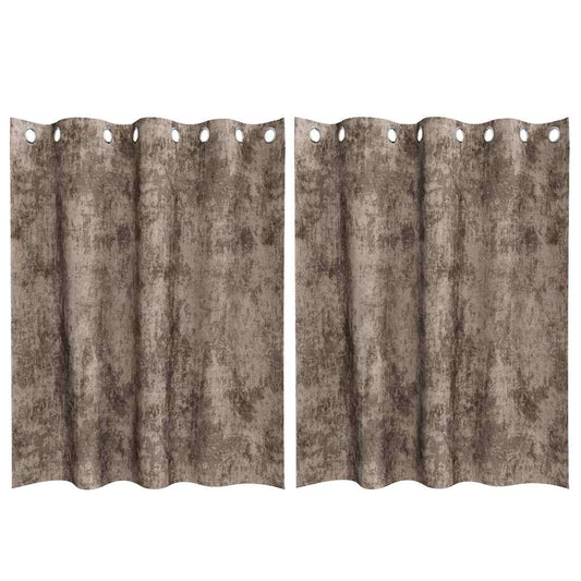 Cortina com cortinas 2 pcs Cappuccino 140 x 140 cm Veludo
