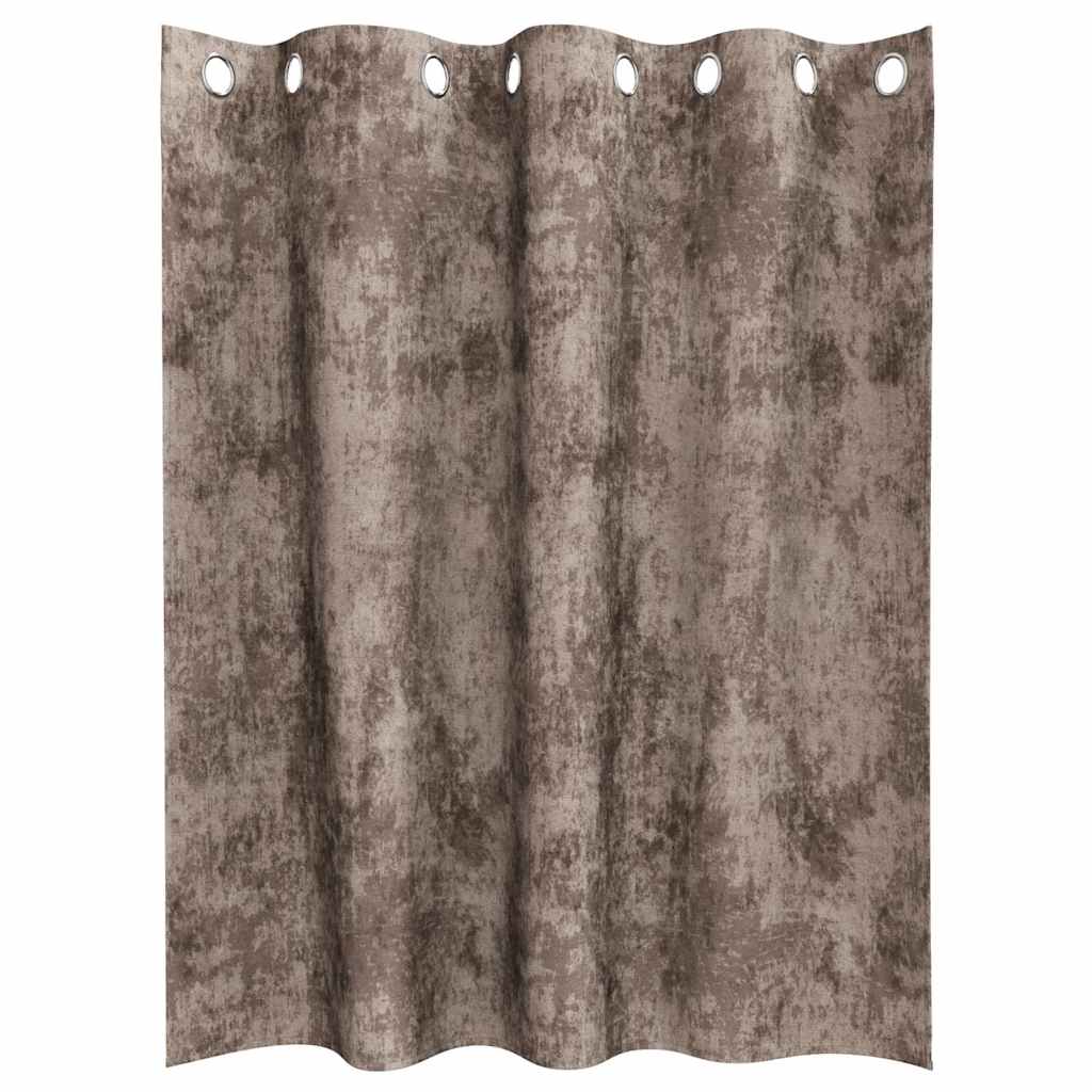 Cortina com cortinas 2 pcs Cappuccino 140 x 140 cm Veludo