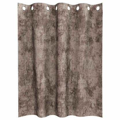 Cortina com cortinas 2 pcs Cappuccino 140 x 140 cm Veludo