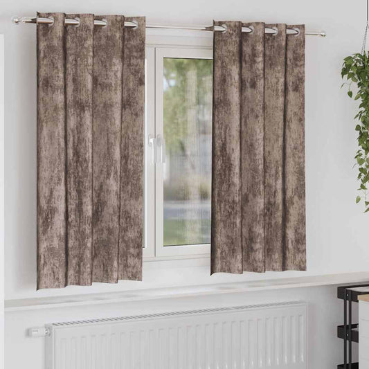 Cortina com cortinas 2 pcs Cappuccino 175 x 140 cm Veludo