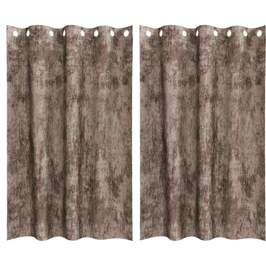 Cortina com cortinas 2 pcs Cappuccino 175 x 140 cm Veludo