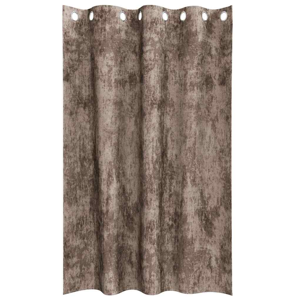 Cortina com cortinas 2 pcs Cappuccino 175 x 140 cm Veludo