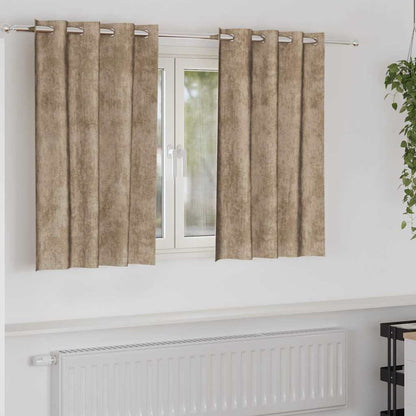 Cortina com cortinas 2 pcs champanhe 140 x 140 cm Veludo