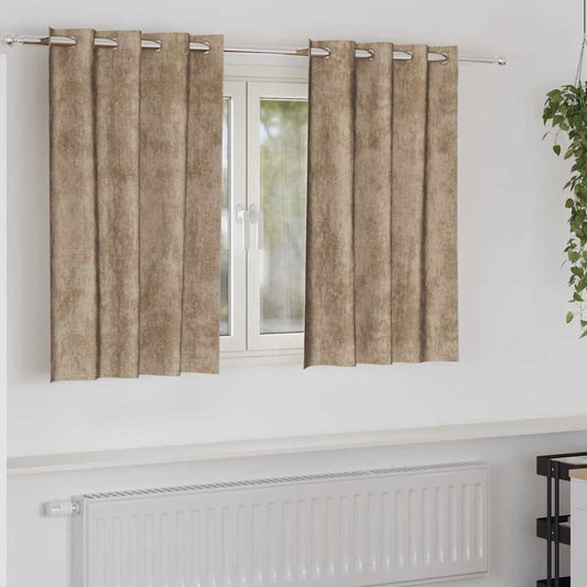Cortina com cortinas 2 pcs champanhe 140 x 140 cm Veludo