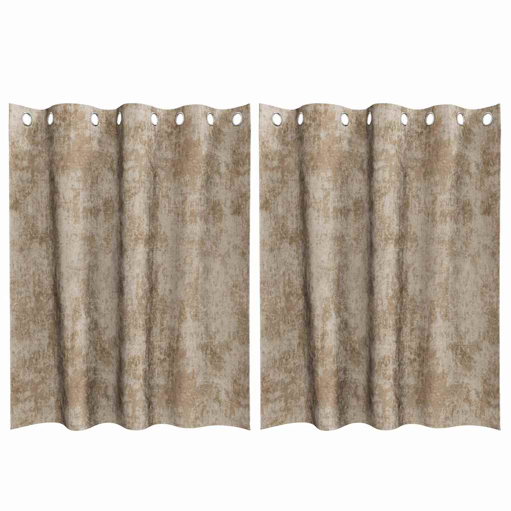 Cortina com cortinas 2 pcs champanhe 140 x 140 cm Veludo