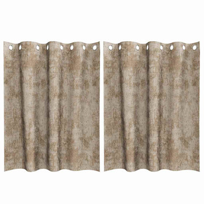 Cortina com cortinas 2 pcs champanhe 140 x 140 cm Veludo